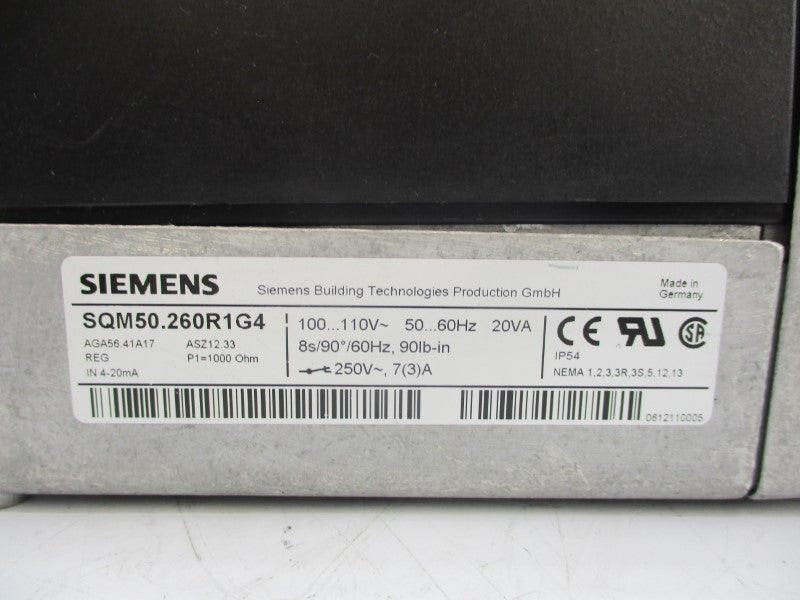 SIEMENS SQM50.260R1G4 100-110V 20A NSNP