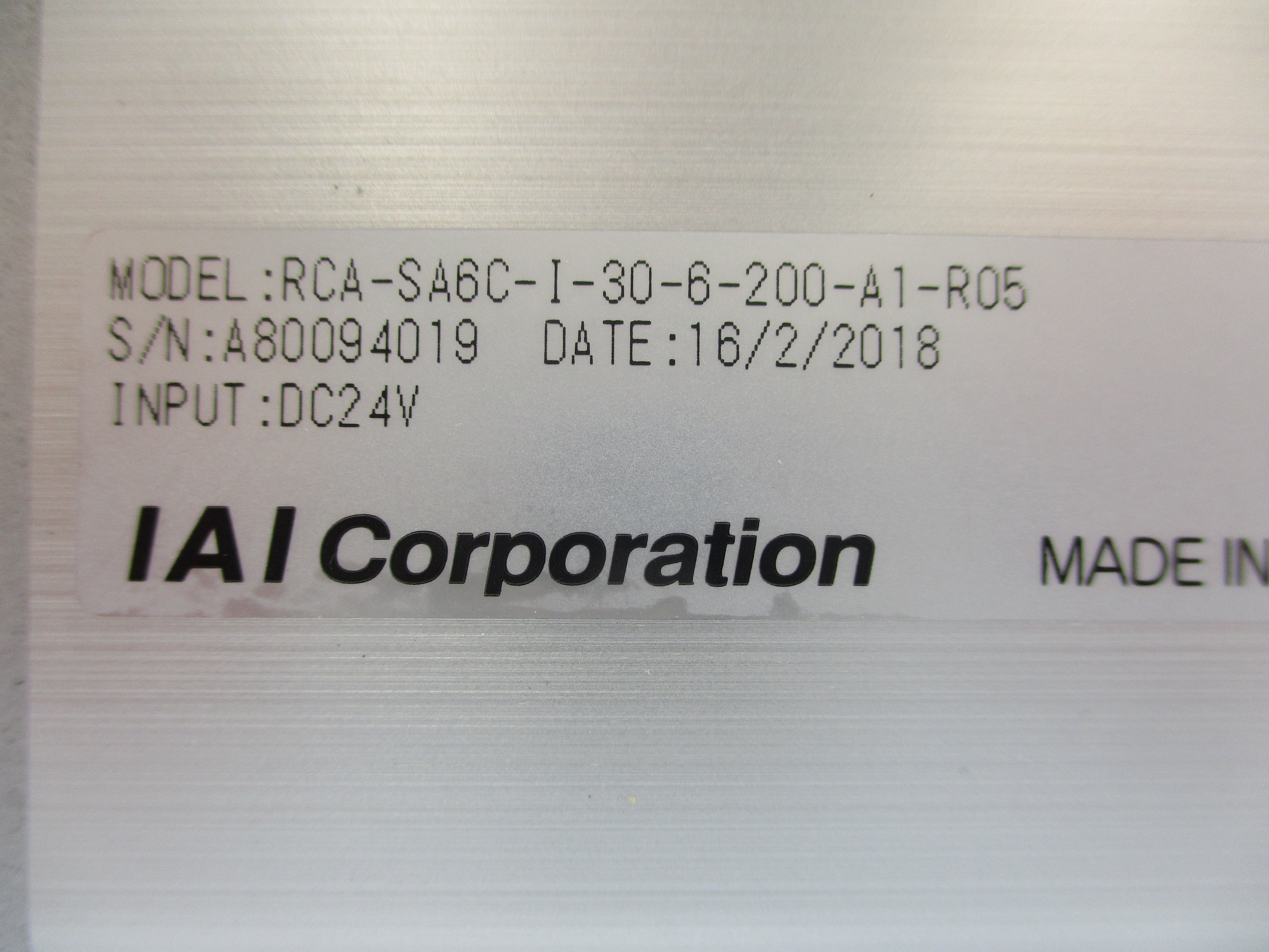 IAI CORP RCA-SA6C-I-30-6-200-A1-R05 24VDC NSNP