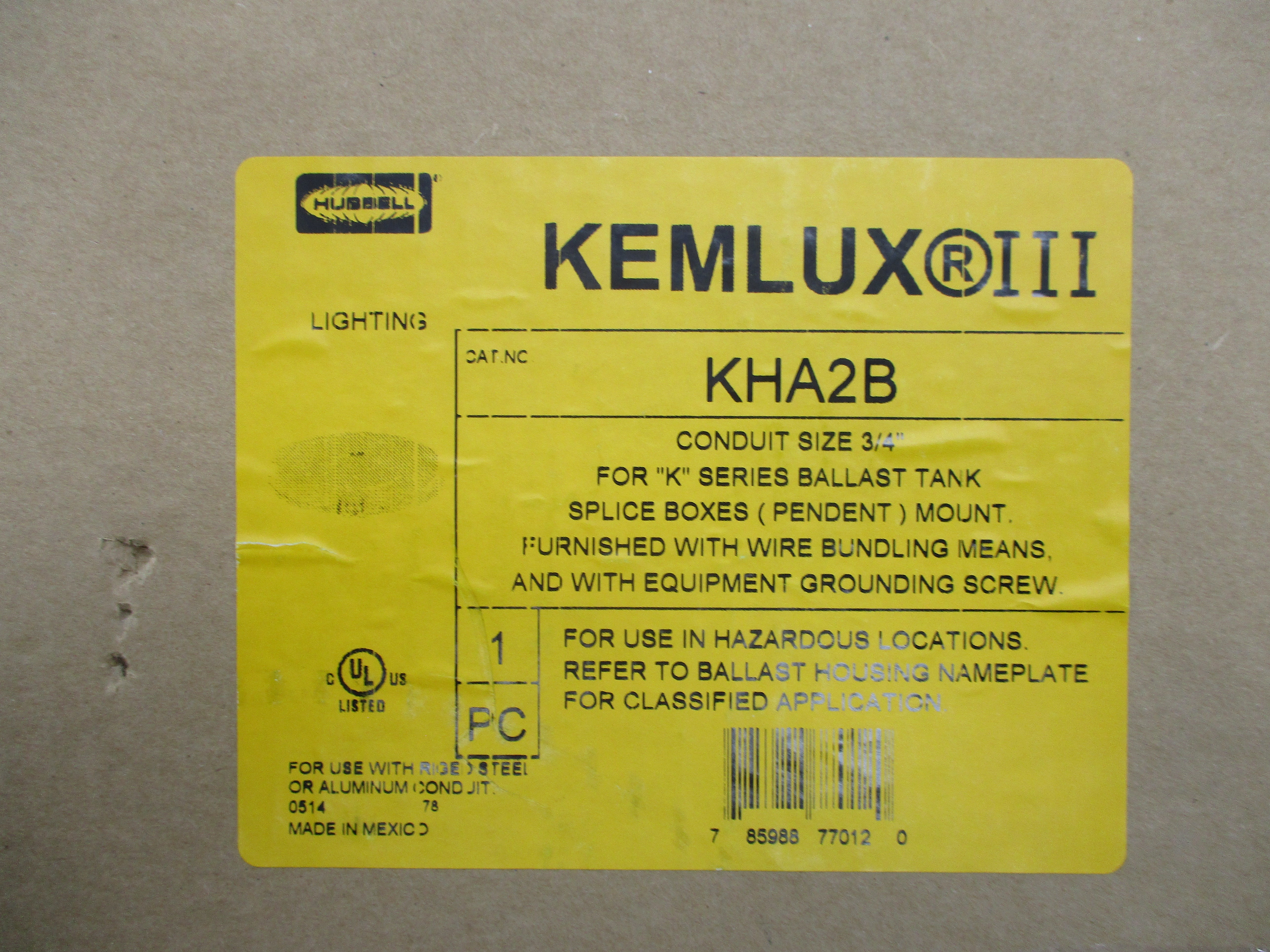 HUBBELL KHA2B 3/4" NSMP