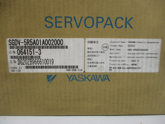 YASKAWA SGDV-5R5A01A00200 200-230V 3.7A NSMP