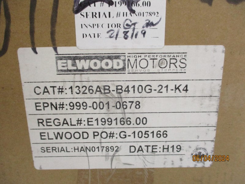 ELWOOD 1326AB-B410G-21-K4 SER. C 460V 2.44A NSMP