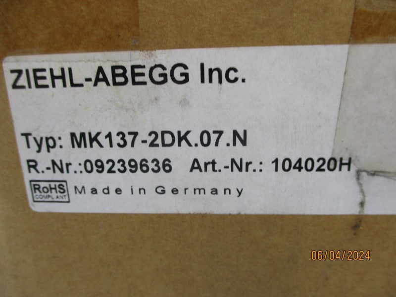 ZIEHL-ABEGG MK137-2DK.07.N 230/400V 6A NSMP