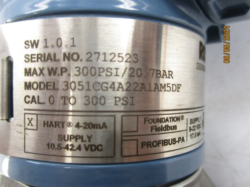 ROSEMOUNT 3051CG4A22A1AM5DF 10.5-42.4VDC 300PSI NSNP