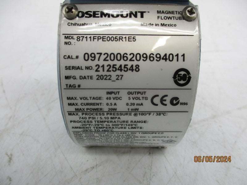 ROSEMOUNT 8711FPE005R1E5 40VDC 0.5A 740PSI NSNP