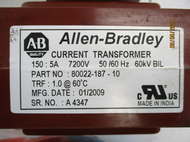 ALLEN BRADLEY 80022-187-10 (AS PICTURED) 7200V 5A NSNP