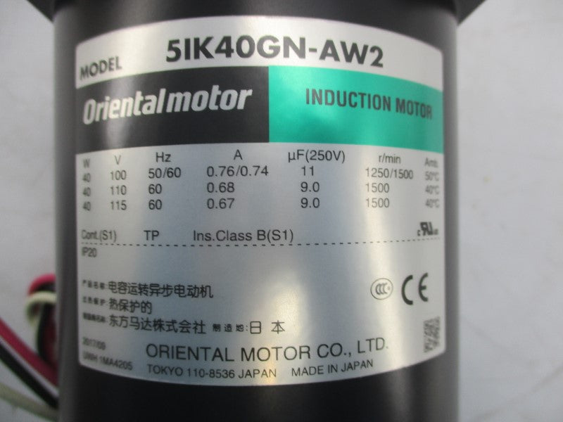ORIENTAL MOTOR 5IK40GN-AW2 115V 0.67A NSMP