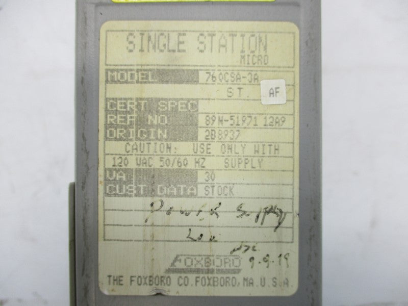 FOXBORO 760CSA-3A 120VAC UNMP