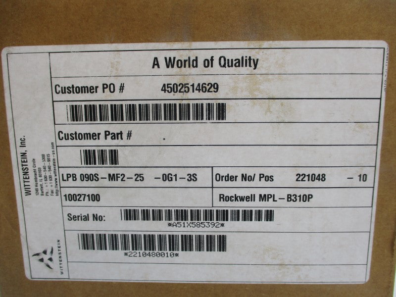 WITTENSTEIN LPB-090S-MF2-25 -0G1-3S NSMP