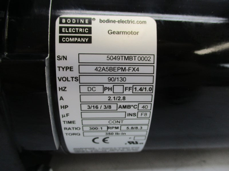 BODINE ELECTRIC 42A5BEPM-FX4 90/130V 2.1/2.8A NSMP