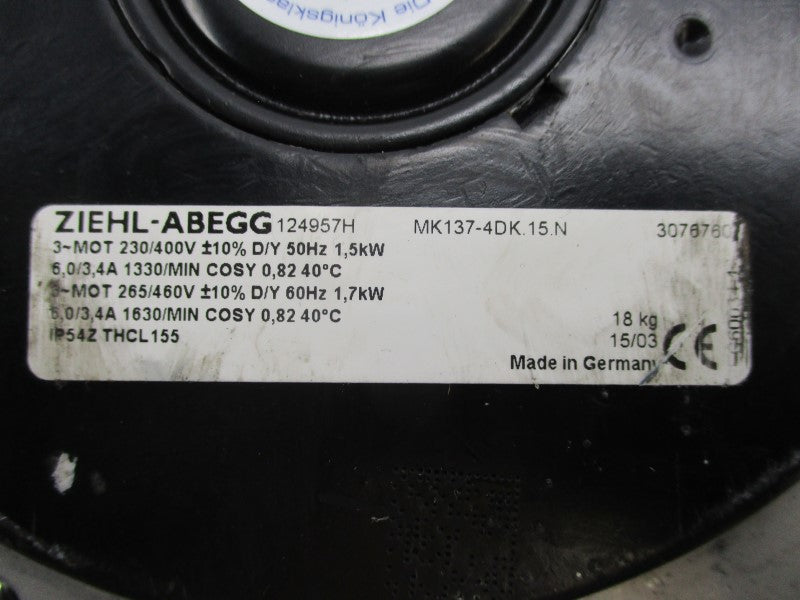 ZEIHL-ABEGG MK137-4DK.15.N 230/400V 6.0/3.4A NSNP