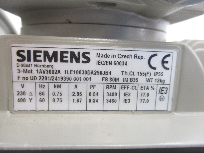 SIEMENS 1AV3082A 1LE10030DA290JB4 230-400V 2.95-1.67A NSNP
