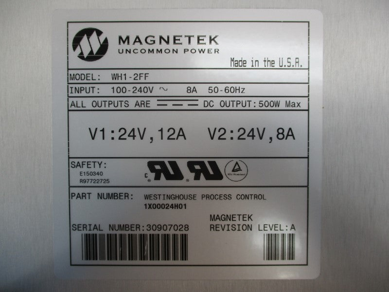 MAGNETEK 1X00024H01 WH1-2FF 100-240V 8A (AS PICTURED) NSNP