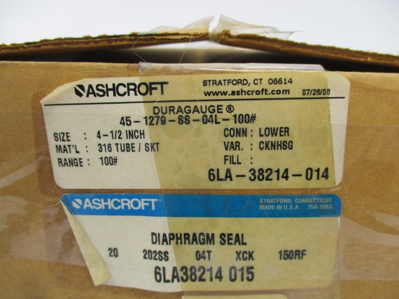 ASHCROFT 45-1279-88-04L-100# 100PSI 4-1/2" NSMP