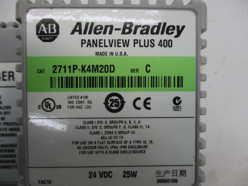 ALLEN BRADLEY 2711P-K4M20D SER. C 24VDC NSMP