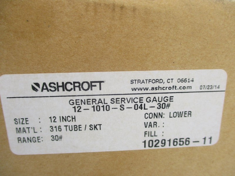 ASHCROFT 12-1010-S-04L-30 30PSI NSMP