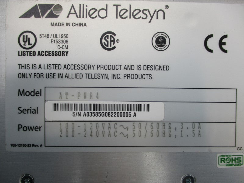 ALLIED TELESYN AT-PWR4 200-240VAC 1.5A NSMP