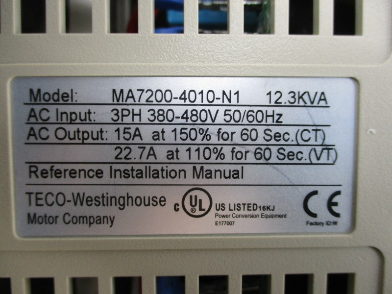 TECO MA7200-4010-N1 380-480V 22.7A NSMP