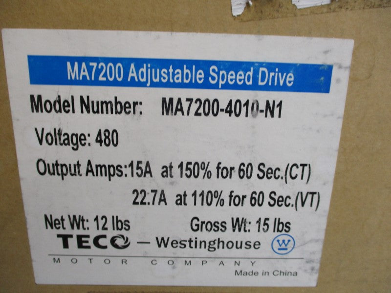 TECO MA7200-4010-N1 380-480V 22.7A NSMP