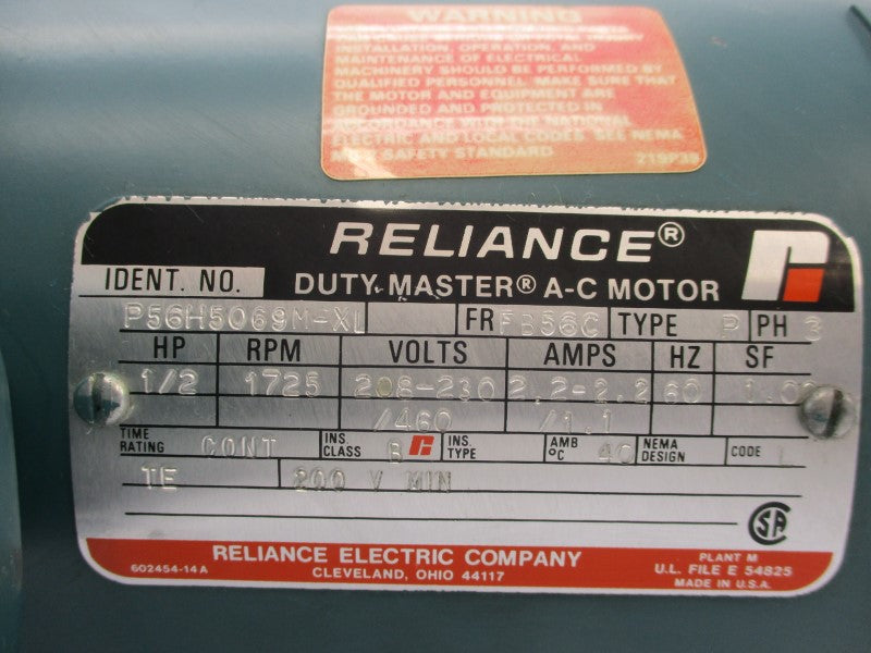RELIANCE P56H5069M-XL 208-230V 2.2A NSNP
