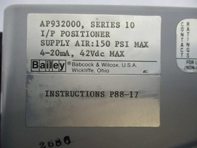 BAILEY AP932000 SER. 10 42VDC 150PSI NSNP