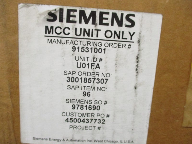 SIEMENS 91531001 U01FA NSMP