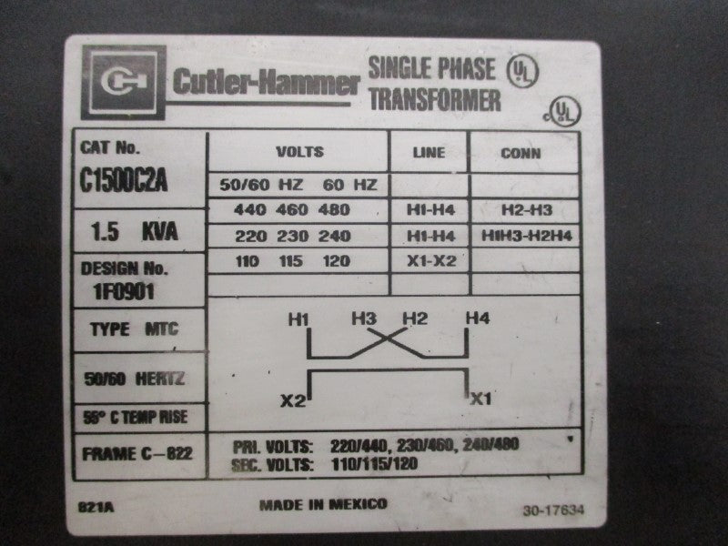 CUTLER HAMMER C1500C2A 480V NSNP