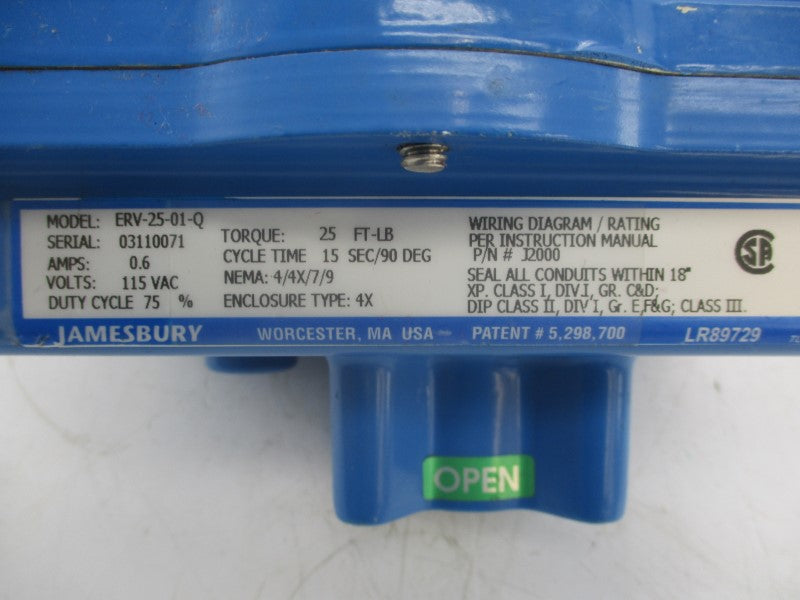 JAMESBURY ERV-25-01-Q 115VAC 0.6A NSNP