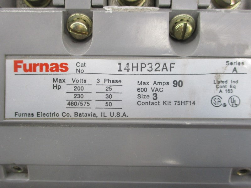 FURNAS 14HP32AF SER. A 600VAC 90A UNMP