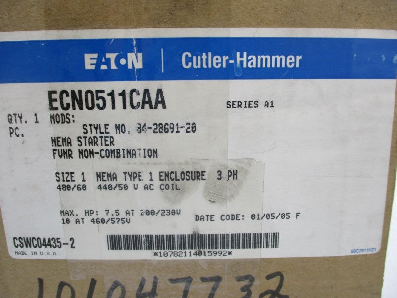 CUTLER HAMMER ECN0511CAA SER. A2 440/480V NSMP
