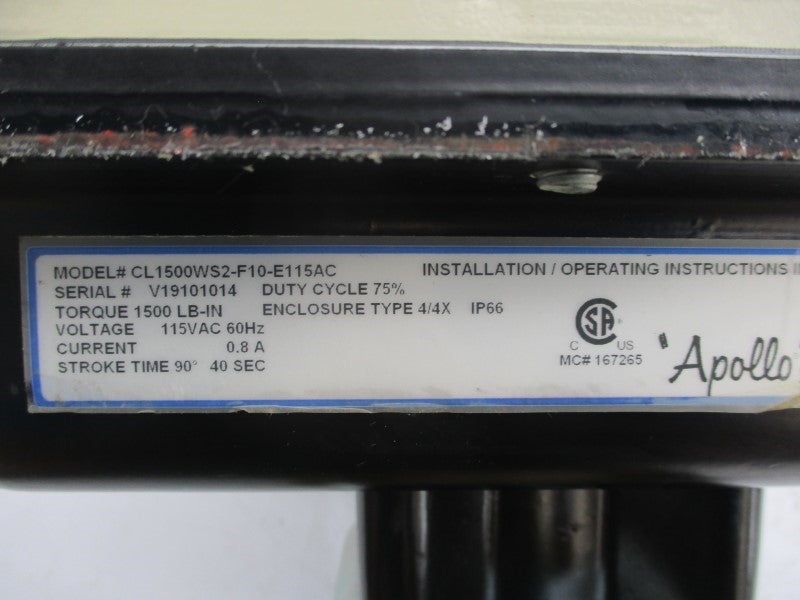 APOLLO CL1500WS2-F10-E115AC 115VAC 0.8A NSNP