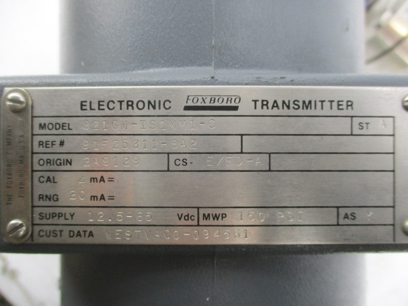 FOXBORO 821GM-IS1NM1-C 12.5-65VDC 150PSI NSNP