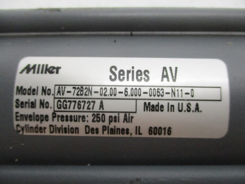 MILLER AV-72B2N-02.00-6.000-0063-N11-0 SER. AV 250PSI NSNP