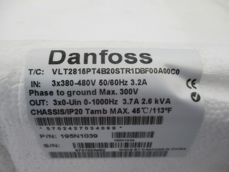 DANFOSS 195N1039 VLT2815PT4B20STR1DBF00A00C0 300V 3.7A NSMP