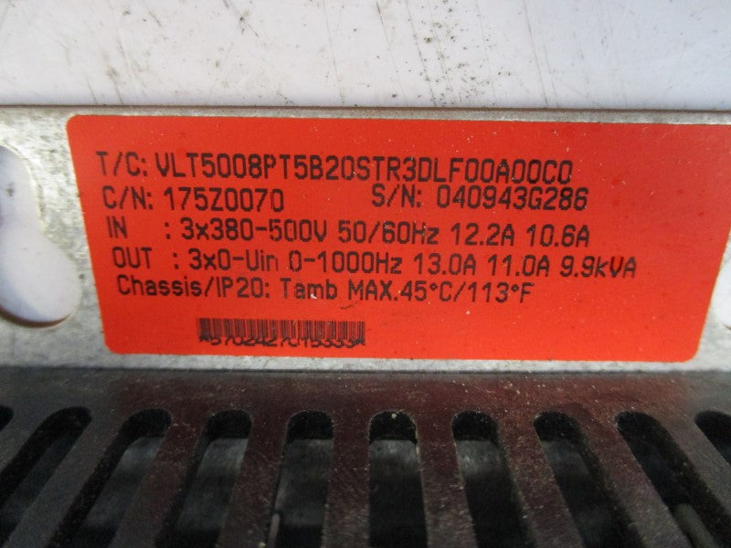 DANFOSS 175Z0070 VLT5008PT5B20STR0DLF00A00C0 380-500V 12.2A UNMP