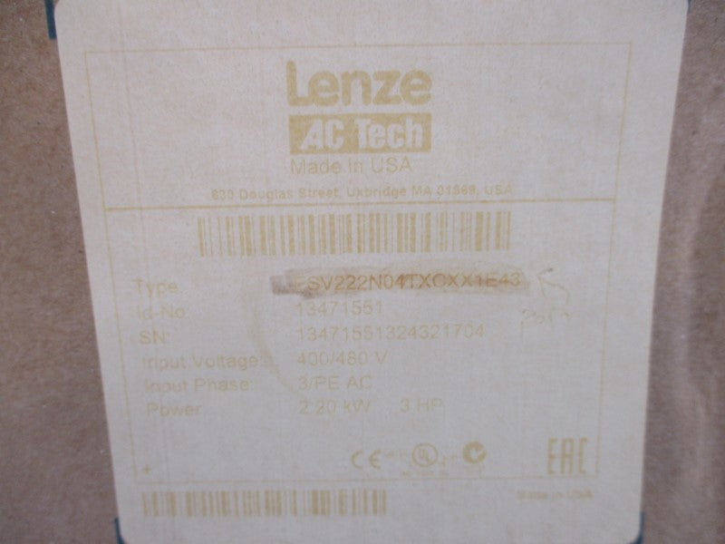 LENZE ESV222N04TXC 400/480V 6.1/5.4A NSMP