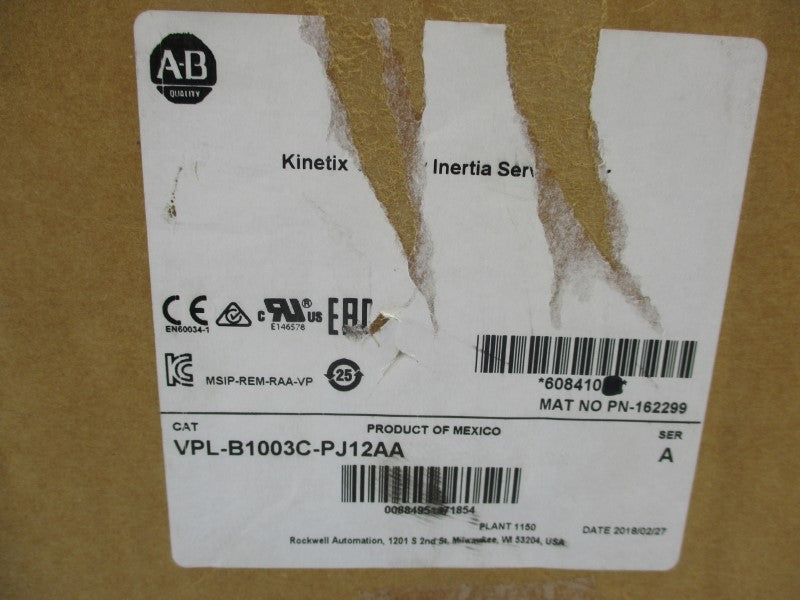 ALLEN BRADLEY VPL-B1003C-PJ12AA SER. A 480V 3.41A NSMP
