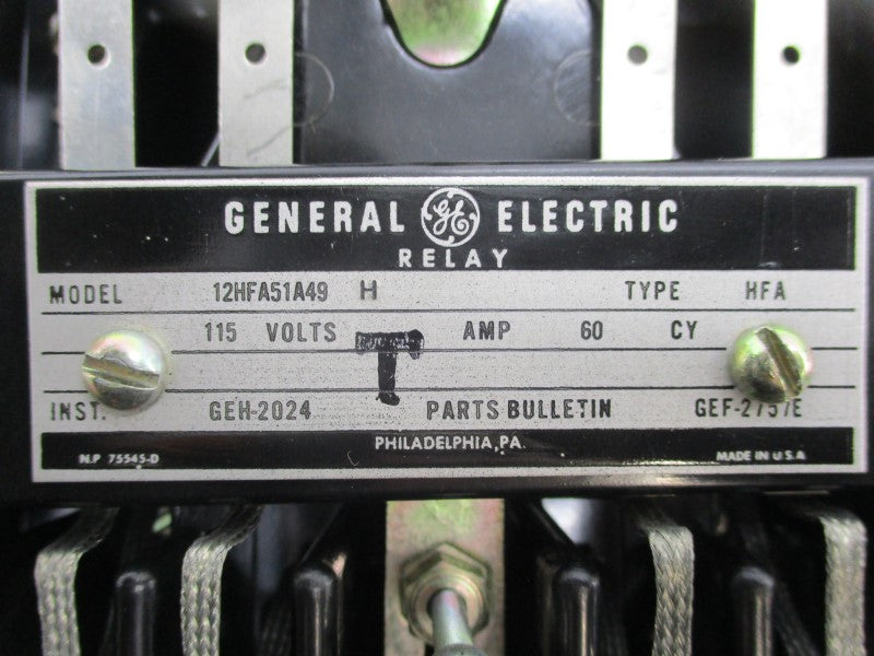 GENERAL ELECTRIC 12HFA51A49H 115V 60A NSMP