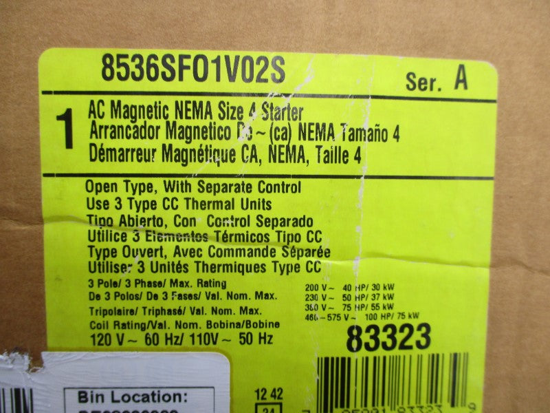SQUARE D 8536SF01V02S SER. A 110/120V NSMP