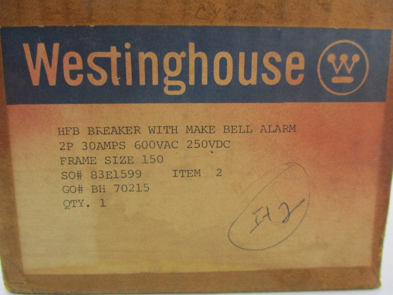 WESTINGHOUSE HFB2030 600VAC 30A NSMP