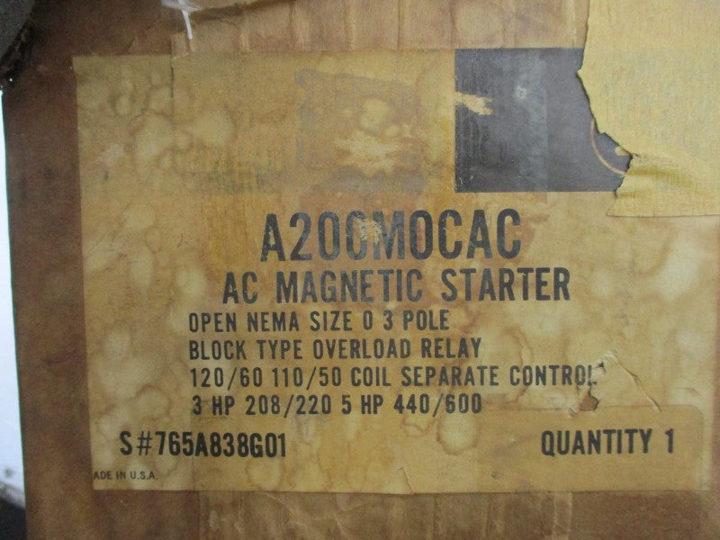 WESTINGHOUSE 765A840G01 A200MICAC 110-120V 27A NSMP