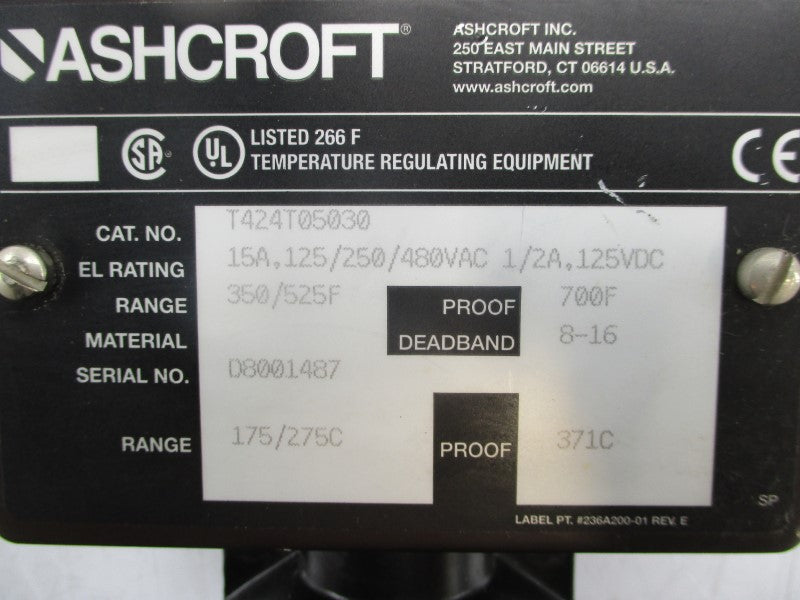 ASHCROFT T424T05030 480VAC 15A NSMP