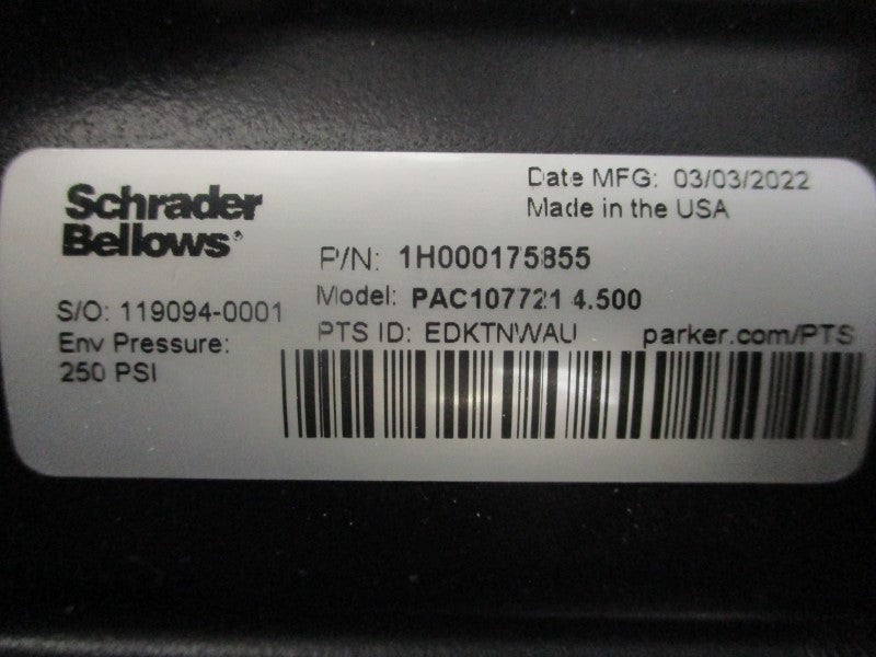 SCHRADER BELLOWS 1H000175855 PAC1077214.500 250PSI NSNP