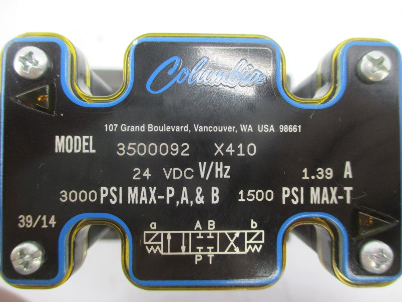 COLUMBIA 3500092 X410 24VDC 1.39A 3000PSI NSNP