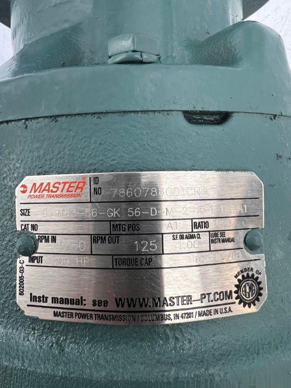 MASTER POWER TRANSMISSION 7860788001CR 14:0 RATIO NSNP