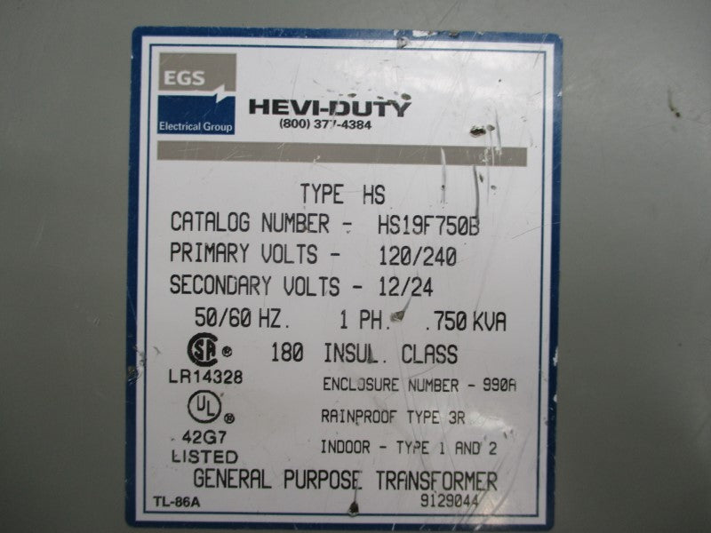 EGS HS19F750B 120/240V NSNP