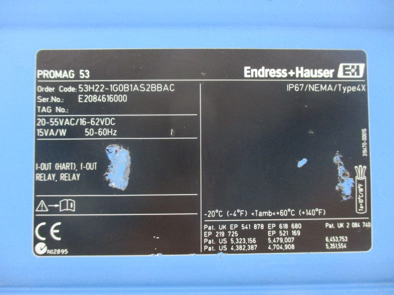 ENDRESS+HAUSER 53H22-1G0B1AS2BBAC 20-55VAC UNMP