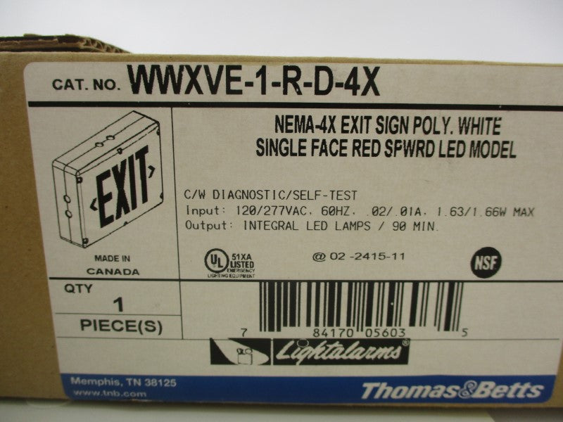 THOMAS & BETTS WWXVE-1-R-D-4X 120/277VAC .02/.01A NSMP