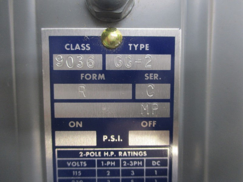 SQUARE D 9036GG-2R SER. C 575VDC NSMP