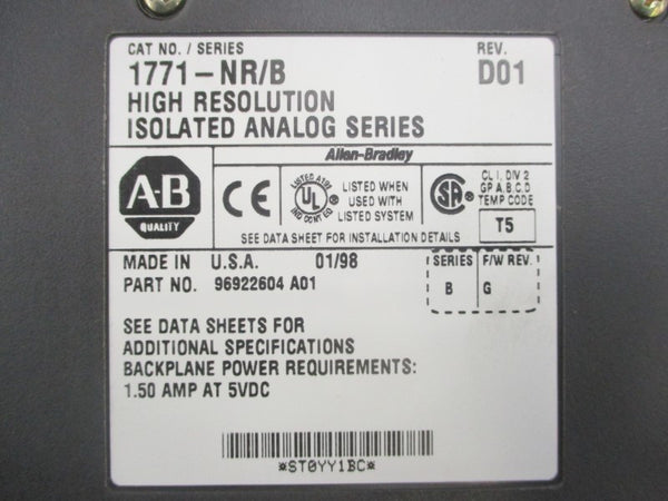 ALLEN BRADLEY 1771-NR SER. B F/W G REV. D01 5VDC 1.50A NSMP