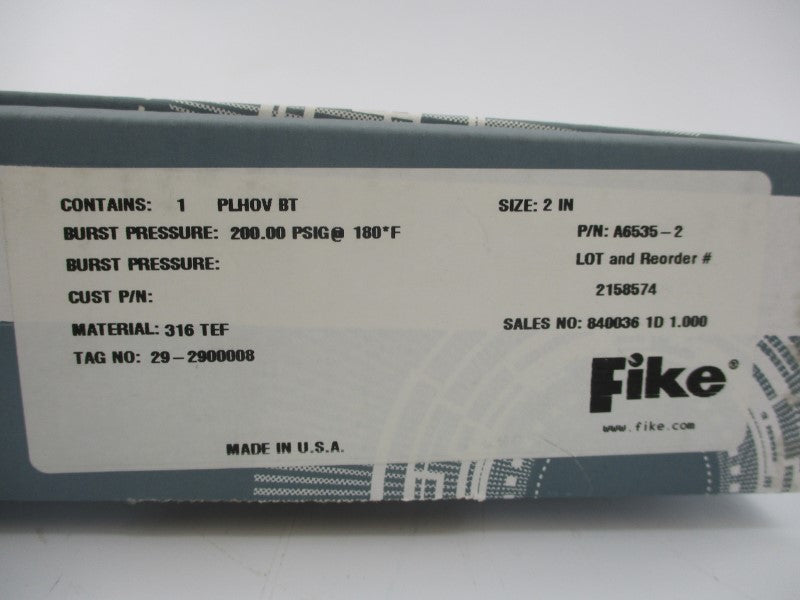 FIKE PLHOVBT A6535-2 200PSI 2" NSMP